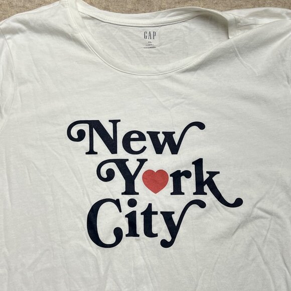 Gap New York City White Crewneck Short Sleeve Women's Graphic T-shirt XXL - Picture 2 of 8